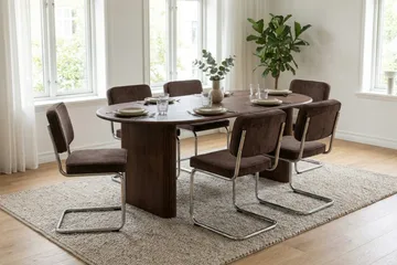 Noira Förlängningsbart Matbord 160/220x100 cm Fanér - Valnöt - Products - Möbler - Bord & matgrupp - Matbord & köksbord