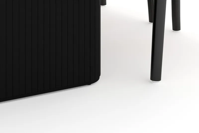Noira Oval matgrupp 220 cm i trä med 6 stolar - svart - Products - M öbler - Bord & matgrupp - Matgrupp