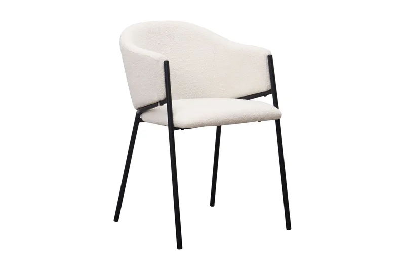 Noira Ovalt Matbord 220 cm med 6 Filip Matstolar - Svart / Vit Bouclé - Products - Möbler - Bord & matgrupp - Matgrupp