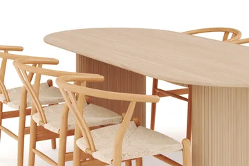 Noira Ovalt Matgrupp 220 cm med 6 Dastoori Matstolar - Natur - Products - Möbler - Bord & matgrupp - Matgrupp