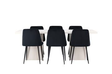 Olga Matgrupp 200 cm Rektangulär med 6 Night Stolar - Vit - Products - Möbler - Bord & matgrupp - Matgrupp