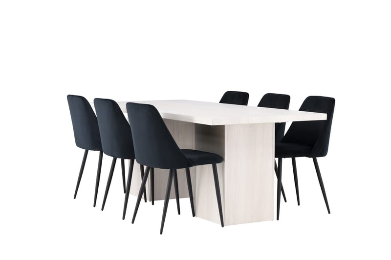 Olga Matgrupp 200 cm Rektangulär med 6 Night Stolar - Vit - Products - Möbler - Bord & matgrupp - Matgrupp