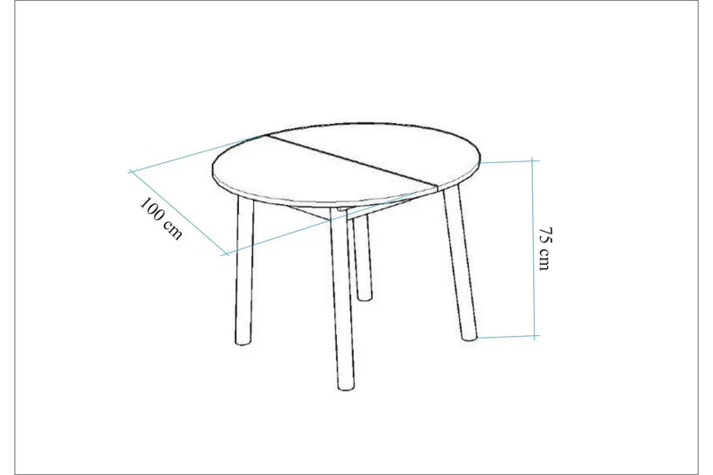 Oliver Matbord 100 cm - Vit - Products - Möbler - Bord & matgrupp - Matbord & köksbord