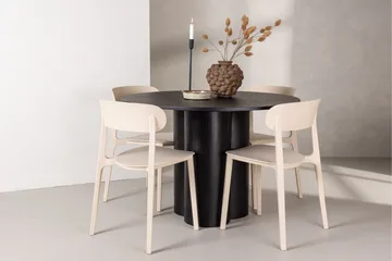 Olivia Matgrupp 110 cm Rund med 4 Åstol Stolar - Beige - Products - Möbler - Bord & matgrupp - Matgrupp