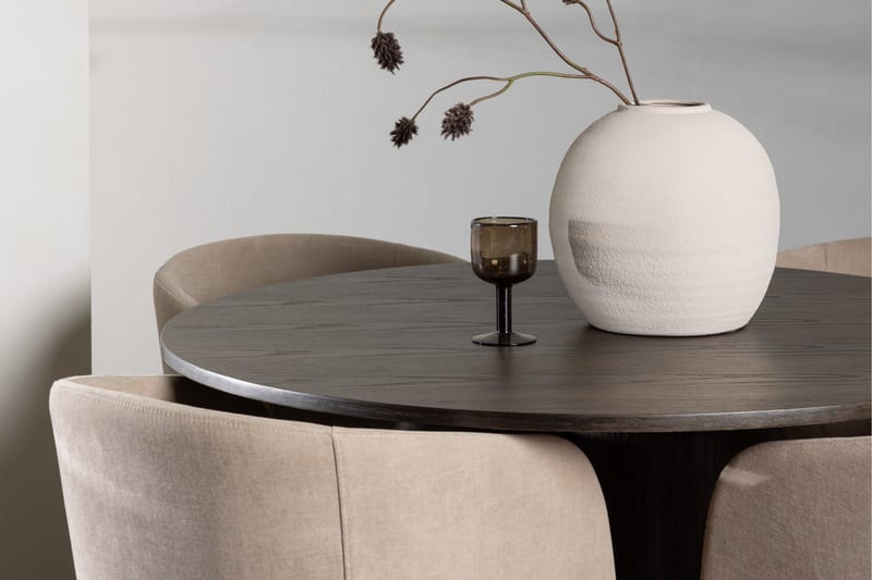 Olivia Matgrupp 110 cm Rund med 4 Berit stolar - Beige - Products - Möbler - Bord & matgrupp - Matgrupp