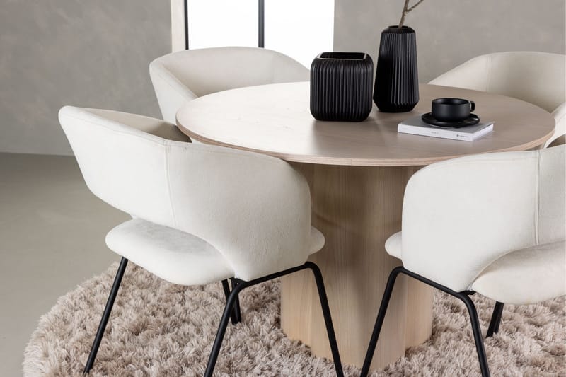 Olivia Matgrupp 110 cm Rund med 4 Day stolar - Whitewash - Products - Möbler - Bord & matgrupp - Matgrupp