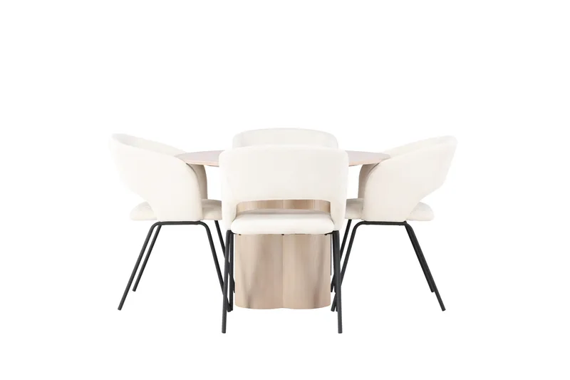 Olivia Matgrupp 110 cm Rund med 4 Day stolar, Whitewash