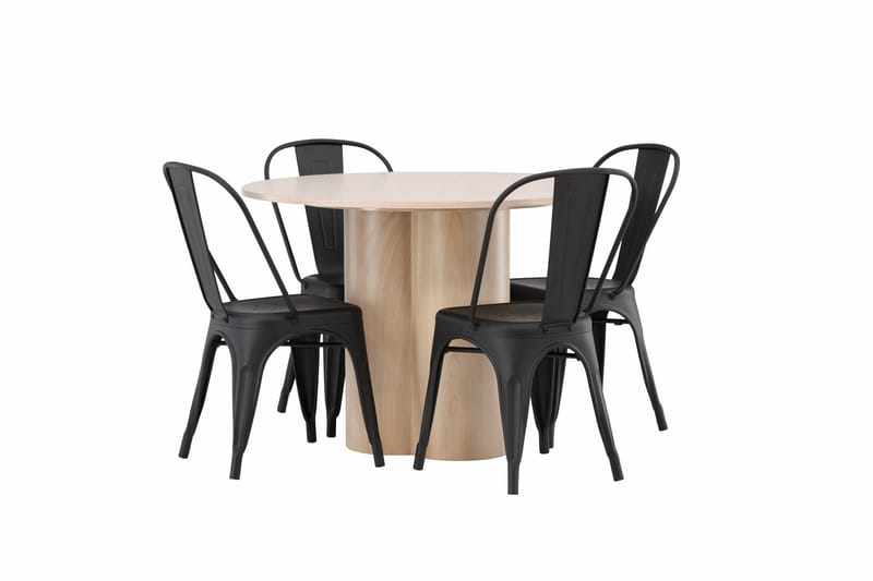 Olivia Matgrupp 110 cm Rund med 4 Tempe Stolar - Svart - Products - Möbler - Bord & matgrupp - Matgrupp