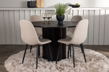 Olivia Matgrupp 110 cm Rund med 4 Polar Stolar - Beige - Products - Möbler - Bord & matgrupp - Matgrupp
