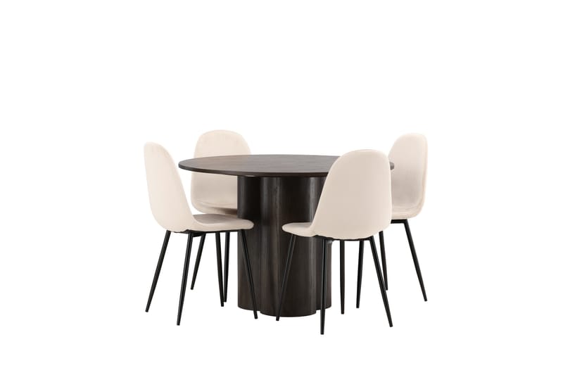 Olivia Matgrupp 110 cm Rund med 4 Polar stolar - Beige - Products - Möbler - Bord & matgrupp - Matgrupp