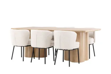 Olivia Matgrupp 210 cm Rektangulär med 6 Agnes stolar - Whitewash/Vit - Products - Möbler - Bord & matgrupp - Matgrupp