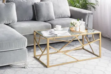 Orland Soffbord 100 cm - Glas/Guld - Products - Möbler - Bord & matgrupp - Soffbord