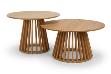 Peyra Soffbord Satsbord Runt 86/60 cm Fanér