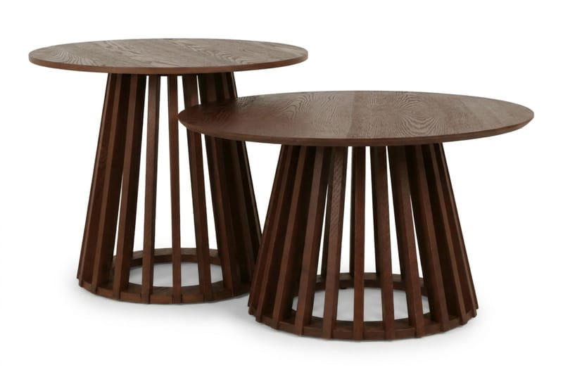 Peyra Soffbord Satsbord Runt 86/60 cm Fanér - Valnöt - Products - Möbler - Bord & matgrupp - Soffbord