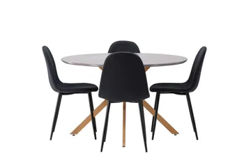 Piazza Matgrupp + 4 stolar Rektangulär - Grå - Products - Möbler - Bord & matgrupp - Matgrupp