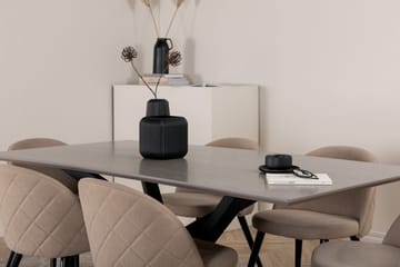 Piazza Matgrupp 180 cm Rektangulär med 6 Velvet stolar - Beige - Products - Möbler - Bord & matgrupp - Matgrupp