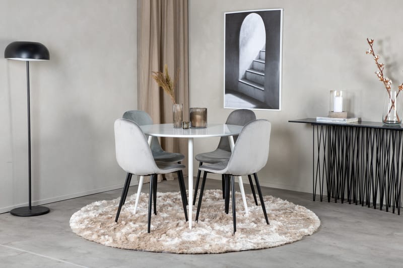 Plaza Matgrupp 100 cm Rund med 4 Polar stolar - Svart - Products - Möbler - Bord & matgrupp - Matgrupp