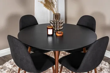 Plaza Matgrupp 100 cm Rund med 4 Polar stolar - Svart - Products - Möbler - Bord & matgrupp - Matgrupp