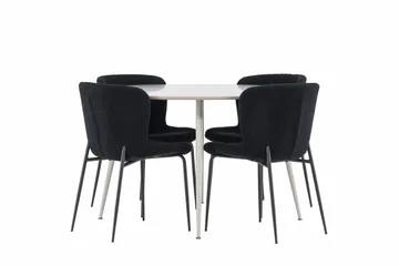 Plaza Matgrupp 120 cm Rund med 4 Modesto stolar - Beige/Svart - Products - Möbler - Bord & matgrupp - Matgrupp