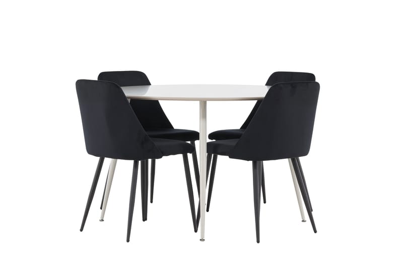 Plaza Matgrupp 120 cm Rund med 4 Night stolar - Beige/Svart - Products - Möbler - Bord & matgrupp - Matgrupp