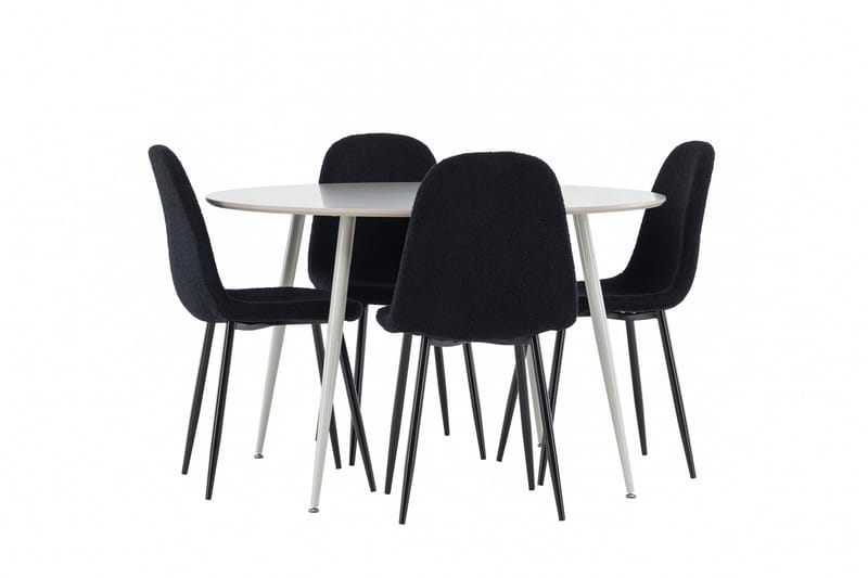 Plaza Matgrupp 120 cm Rund med 4 Polar stolar - Beige/Svart - Products - Möbler - Bord & matgrupp - Matgrupp