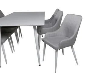 Polar Matgrupp 180 cm Rektangulär med 6 Plaza stolar - Grå - Products - Möbler - Bord & matgrupp - Matgrupp