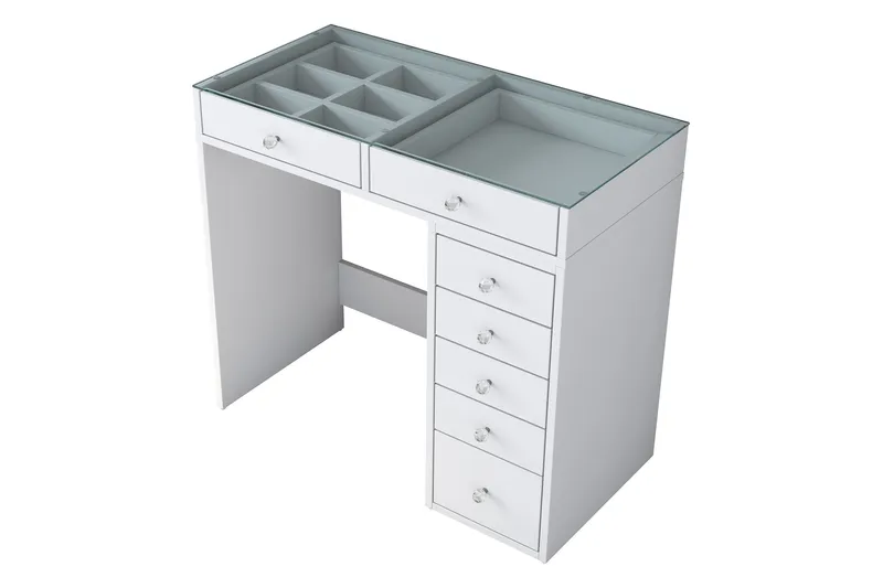 Ramender Sminkbord 90 cm - Glasskiva - Products - Möbler - Bord & matgrupp - Sminkbord & toalettbord