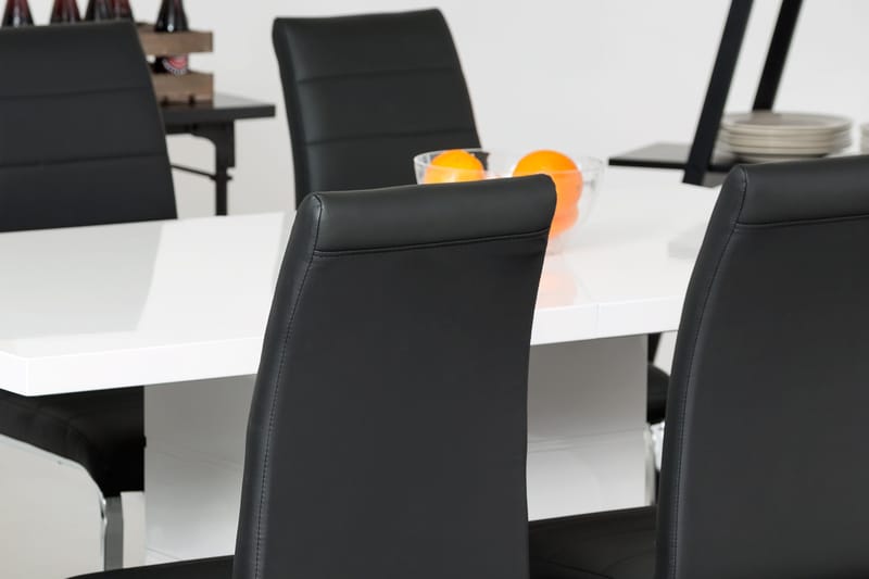 Ratliff Förlängningsbart Matgrupp 180 cm med 4 Cibus Stol - Vit/Svart - Products - Möbler - Bord & matgrupp - Matgrupp