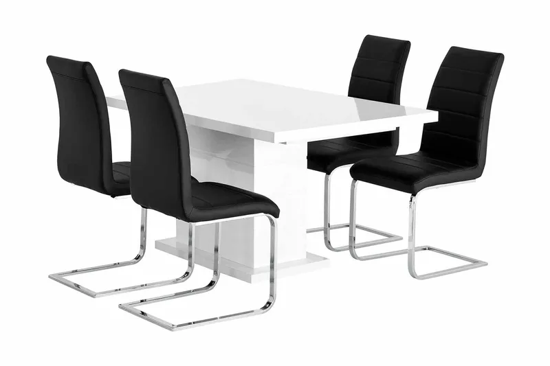 Ratliff Förlängningsbart Matgrupp 180 cm med 4 Cibus Stol - Vit/Svart - Products - Möbler - Bord & matgrupp - Matgrupp