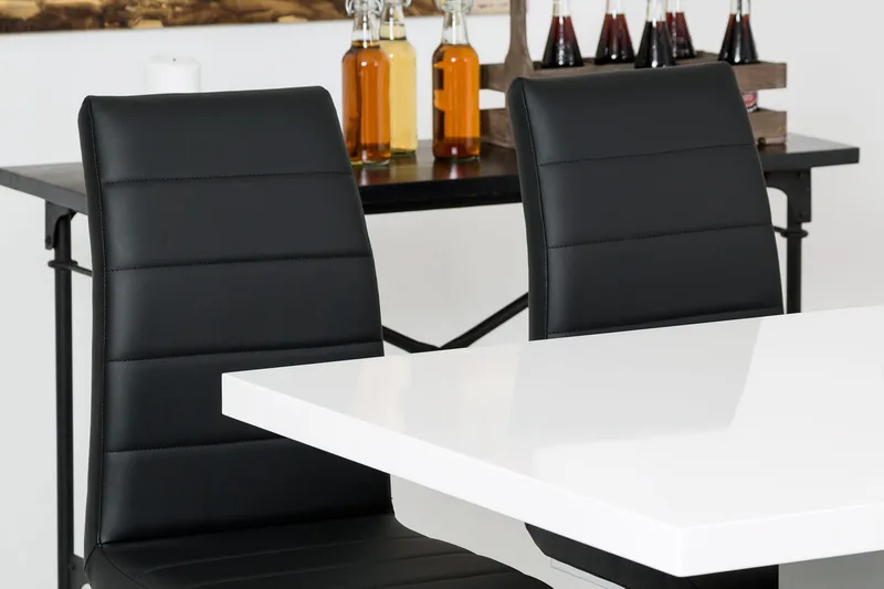 Ratliff Förlängningsbart Matgrupp 180 cm med 4 Cibus Stol - Vit/Svart - Products - Möbler - Bord & matgrupp - Matgrupp