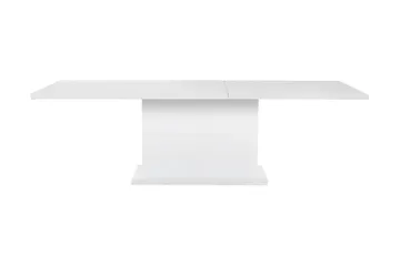 Ratliff Matgrupp 180 cm + 6 Stolar Förlängningsbart med illäggsskiva - Vit / Svart Pu / Krom - Products - Möbler - Bord & matgrupp - Matgrupp