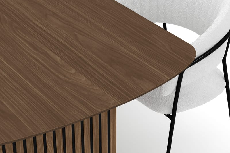 Richeto Matbord 240 cm med 6 Karol Matstolar - Rökt ek / Vit Bouclé - Products - Möbler - Bord & matgrupp - Matgrupp