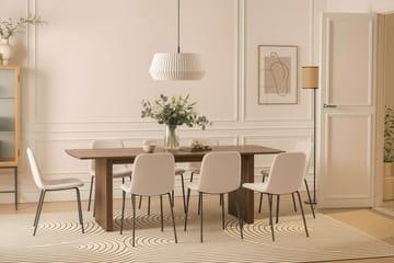 Richeto Matbord 240 cm med 8 Katy Matstolar - Rökt ek / Vit Bouclé - Products - Möbler - Bord & matgrupp - Matgrupp