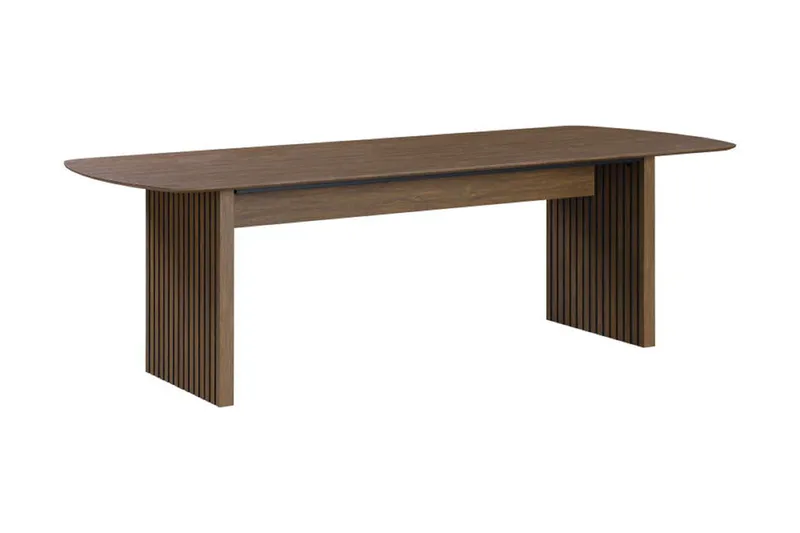 Richeto Matbord Rökt Ek 180 cm valnöt +  6 st Nibe stol grå med valnöt ben - Brun/Grå - Products - Möbler - Bord & matgrupp - Matgrupp