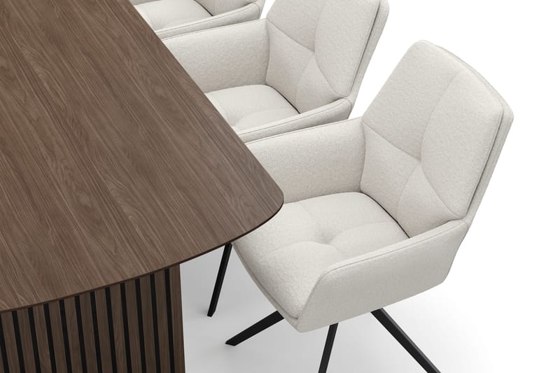 Richeto Matgrupp 180 cm med 6 Torsby Snurrstolar - Rökt ek/Ljusbeige - Products - Möbler - Bord & matgrupp - Matgrupp
