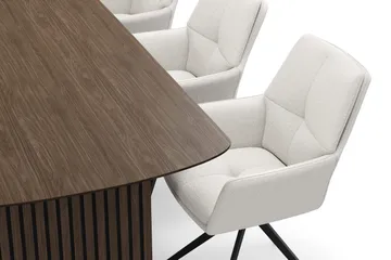 Richeto Matgrupp 240 cm med 6 Torsby Snurrstolar - Rökt ek/Ljusbeige - Products - Möbler - Bord & matgrupp - Matgrupp