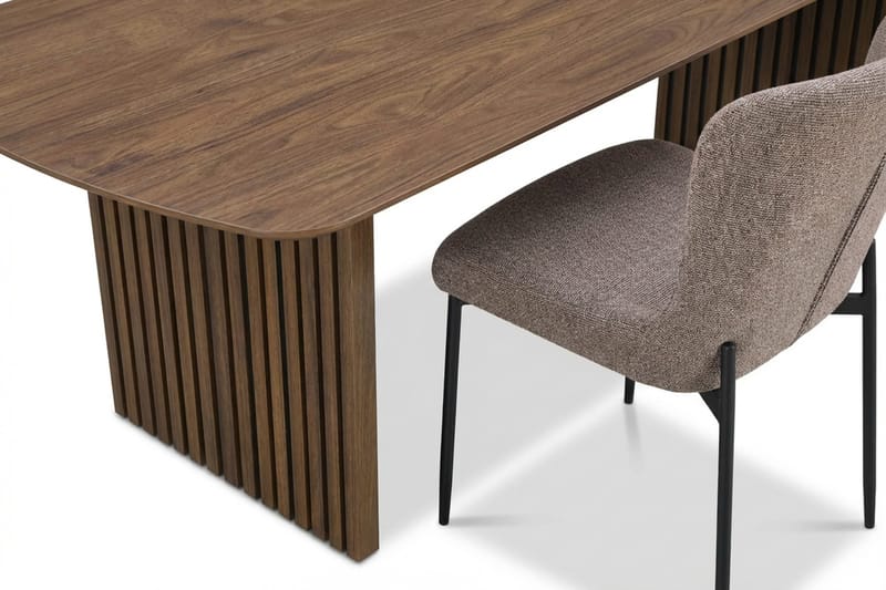 Richeto Matgrupp Rökt Ek 180 cm med 4 Elsie Matstolar - Rökt ek/Grå - Products - Möbler - Bord & matgrupp - Matgrupp