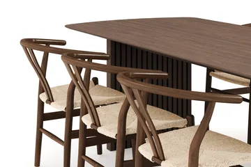 Richeto Matgrupp Rökt Ek 240 cm med 6 Dastoori Matstolar - Rökt ek - Products - Möbler - Bord & matgrupp - Matgrupp