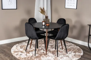 Ridones Matgrupp Runt inkl 4 Pontus Stolar - Svart/Brun - Products - Möbler - Bord & matgrupp - Matgrupp