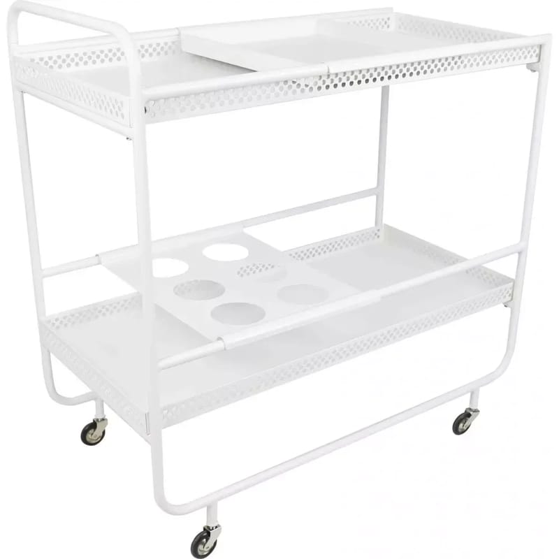 Smilla vit serveringsvagn med flaskhållare, Vit
