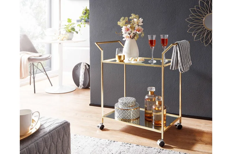 Tultered Serveringsvagn - Guld - Products - Möbler - Bord & matgrupp - Serveringsvagn & serveringsbord - Rullvagn, rullbord & serveringsbord