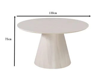 Siena Matbord Runt 130cm Fanér - Vitpigmenterat - Products - Möbler - Bord & matgrupp - Matbord & köksbord