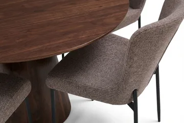 Siena Matgrupp runt 110 cm Valnöt med 4 Elsie Matstolar - Valnöt/Grå - Products - Möbler - Bord & matgrupp - Matgrupp