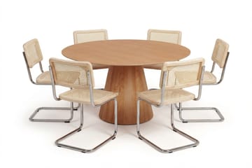Siena Matgrupp runt 130 cm Ek med 6 Build Matstolar - Ek - Products - Möbler - Bord & matgrupp - Matgrupp