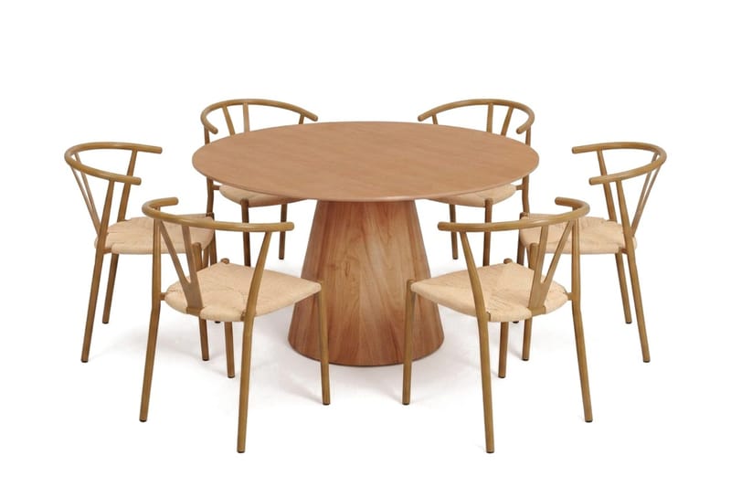 Siena Matgrupp runt 130 cm Ek med 6 Elysia Matstolar - Ek - Products - Möbler - Bord & matgrupp - Matgrupp