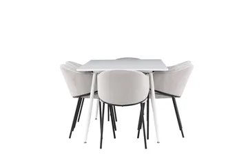 Silar Matgrupp 180 cm Rektangulär med 6 Evelina stolar - Vit/Grå - Products - Möbler - Bord & matgrupp - Matgrupp