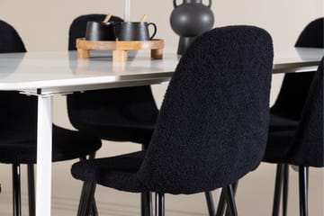 Silar Matgrupp 180 cm Rektangulär med 6 Polar stolar - Vit/Svart - Products - Möbler - Bord & matgrupp - Matgrupp