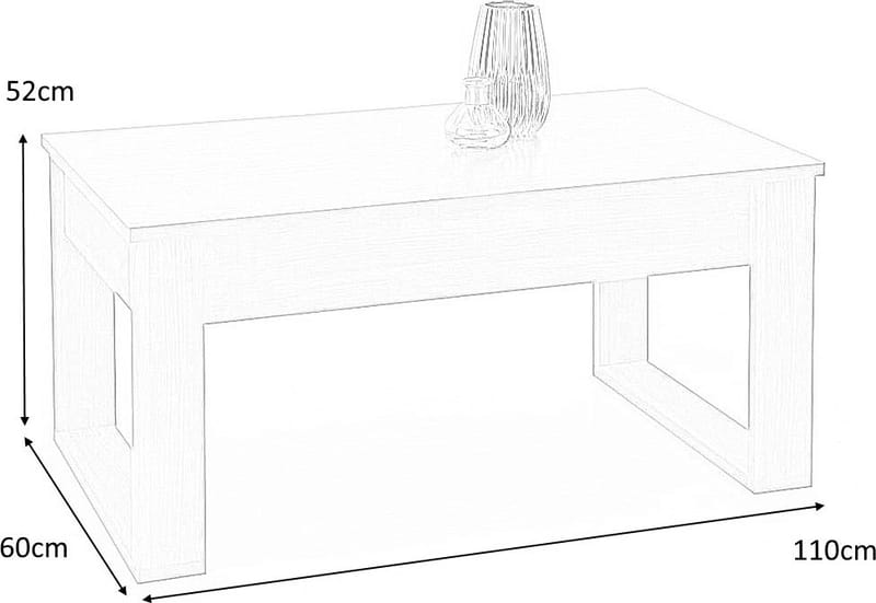 Soffbord med förvaringslådor 110x60 cm ek - Wotan ek - Products - Möbler - Bord & matgrupp - Soffbord - Soffbord med förvaring