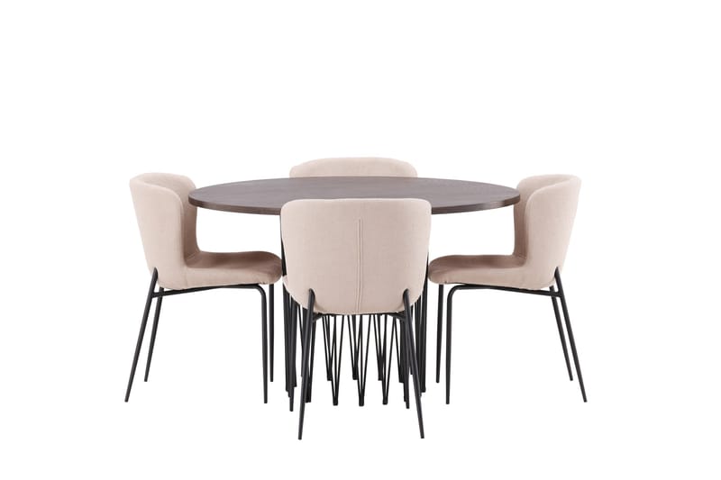 Stone Matgrupp 120 cm Rund med 4 Modesto stolar - Mörkgrå - Products - Möbler - Bord & matgrupp - Matgrupp