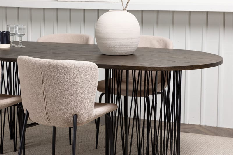 Stone Matgrupp 220 cm Oval med 4 Modesto stolar - Beige - Products - Möbler - Bord & matgrupp - Matgrupp